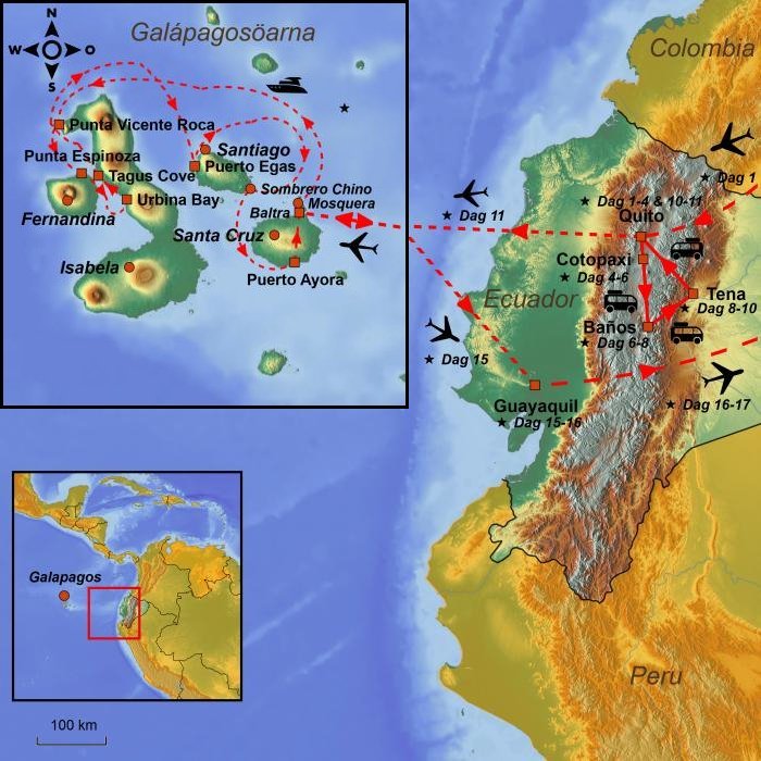 Ecuador Med Amazonas Och Gal Pagoskryssning 17 Dagar   StepMap Map Lamatours Ecuador Ecuador Med Amazonas Galapagos Cruise SE 