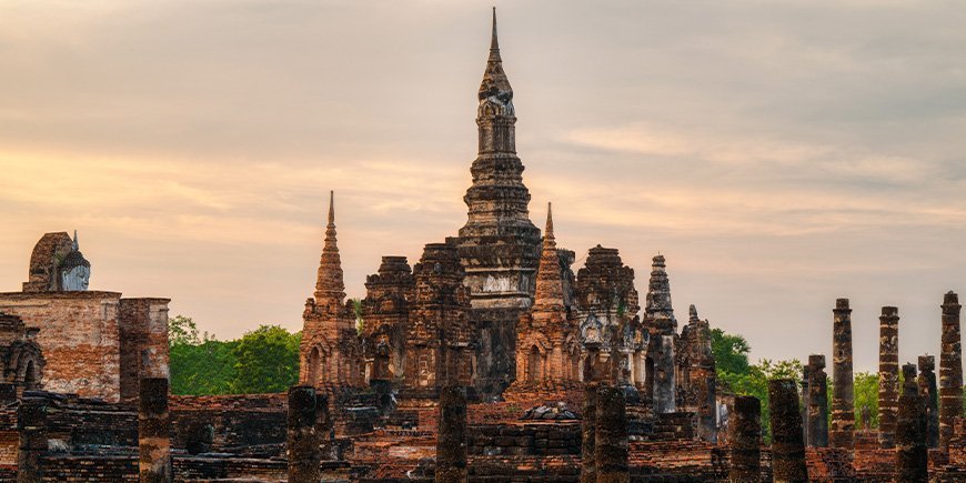 Wat Mahathat-templet i Thailand