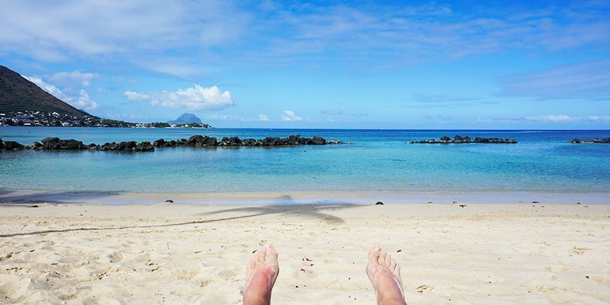 Strand i västra Mauritius